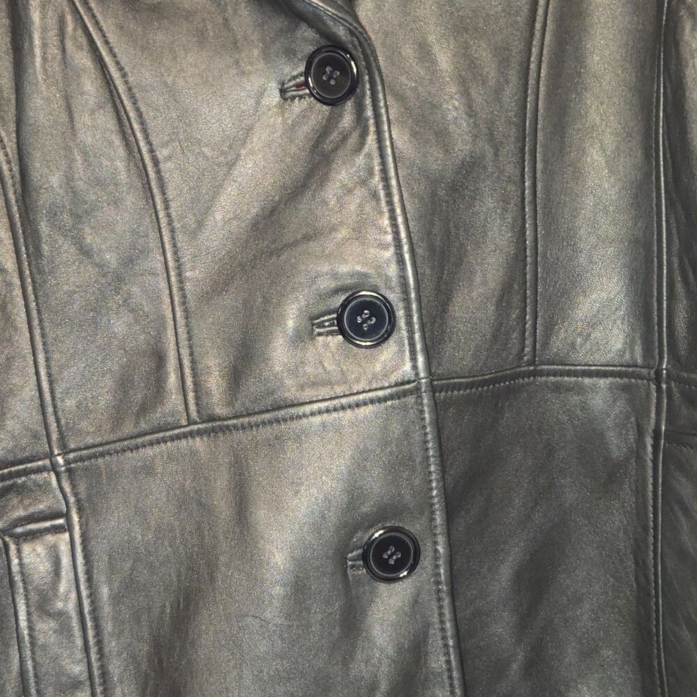 Pelle Studio Wilsons Leather Black Leather Blazer Jacket Women's 3X - Picture 4 of 8